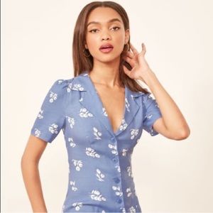 COPY - COPY - Reformation Blue Floral print Clari…